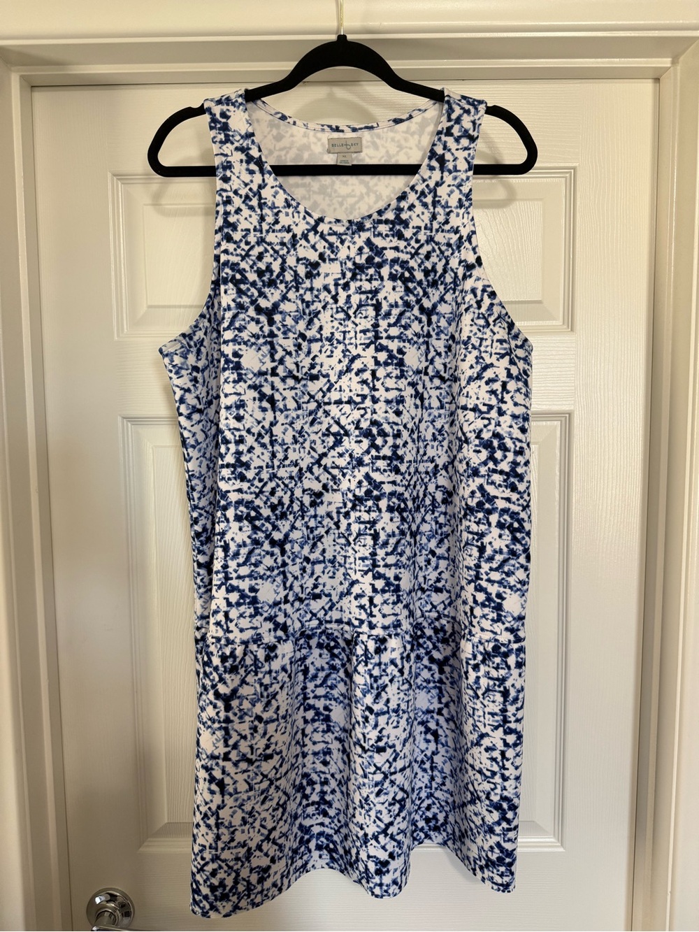 Belle + Sky Blue Abstract Print Babydoll Dress XL